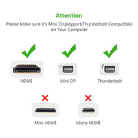 Thumbnail for UGREEN Mini DP to HDMI Female converter cable 18CM (10460)