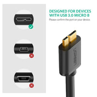 Thumbnail for UGREEN USB 3.0 A Male to Micro USB 3.0 Male Cable - Black 2M (10843)