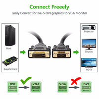 Thumbnail for UGREEN DVI (24+5) Male to VGA male Cable - Black 1.5M (11617)