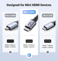 Thumbnail for UGREEN 15514 8K Mini-HDMI to HDMI Cable 1M