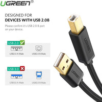 Thumbnail for UGREEN 20847 2M USB 2.0 AM To BM Printer Cable