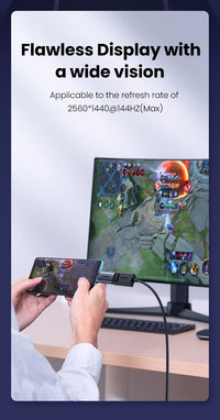 Thumbnail for UGREEN 70451 USB-C Male to DP Female Adapter Aluminium Case 4K/2K 60Hz (Dark Gray)
