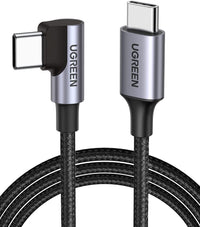 Thumbnail for UGREEN 80714 USB-C 2.0 to Angle USB-C Cable Black 3M