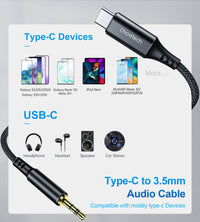 Thumbnail for CHOETECH AUX006 Type-C To 3.5mm Audio Cable 1M