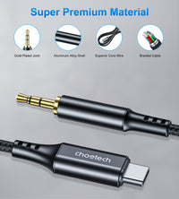 Thumbnail for CHOETECH AUX006 Type-C To 3.5mm Audio Cable 1M