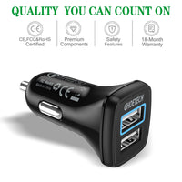 Thumbnail for CHOETECH C0051 Quick Charge 3.0 Tech 30W Car Charger