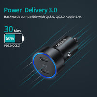 Thumbnail for CHOETECH C0054 2-Port 40W USB-C Car Charger Adapter