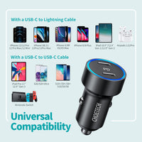 Thumbnail for CHOETECH C0054 2-Port 40W USB-C Car Charger Adapter