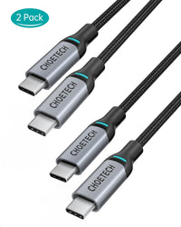 Thumbnail for CHOETECH MIX00073 (XCC-1002 x2) 100W USB-C Braided Fast Charging Cable 1.8M 2 Pack