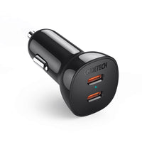 Thumbnail for CHOETECH TC0008-BK Dual USB-C 36W Car Charger Adapter Black