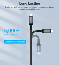 Thumbnail for CHOETECH XCC-1040 USB-C M to M 240W Super Fast Speed Gen3 Cable 1.2M