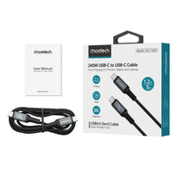 Thumbnail for CHOETECH XCC-1040 USB-C M to M 240W Super Fast Speed Gen3 Cable 1.2M
