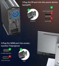 Thumbnail for CHOETECH XDH01 4K 60Hz DisplayPort Male to HDMI Male Braided Cable 2M