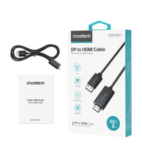 Thumbnail for CHOETECH XDH01 4K 60Hz DisplayPort Male to HDMI Male Braided Cable 2M