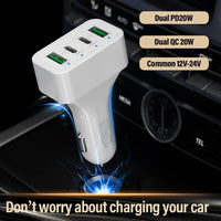 Thumbnail for 4-Port Car Charger (2 Ports PD + 2 Ports QC3.0 ) White