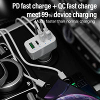 Thumbnail for 4-Port Car Charger (2 Ports PD + 2 Ports QC3.0 ) White