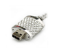 Thumbnail for 16GB Crystal Lock Pendant USB Flash Drive Pen Stick Memory (Silver)