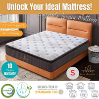 Thumbnail for Luxe Dreams Single Size 7 Zones Pocket Spring Premium Medium Feel 34cm Mattress