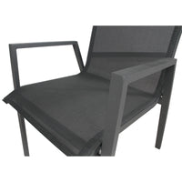 Thumbnail for Iberia 2pc Set Aluminium Outdoor Dining Table Chair Charcoal