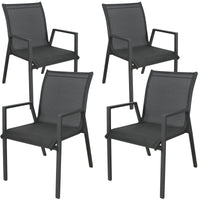 Thumbnail for Iberia 4pc Set Aluminium Outdoor Dining Table Chair Charcoal