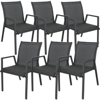 Thumbnail for Iberia 6pc Set Aluminium Outdoor Dining Table Chair Charcoal