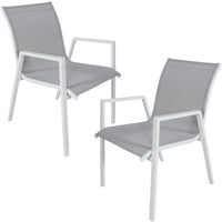 Thumbnail for Iberia 2pc Set Aluminium Outdoor Dining Table Chair White