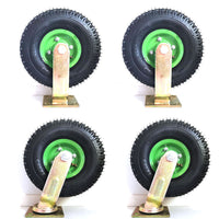 Thumbnail for 4x 10 Inch Swivel Castor Caster Pneumatic Tyres Wheels Trolley Cart Wheelbarrow