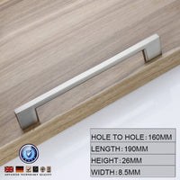 Thumbnail for Brushed Nickel Kitchen Door Cabinet Drawer Handle Pulls 160MM