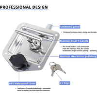 Thumbnail for Trailer Door Latch Rv Door Tool Box Lock Gasket T-Handle with Keys 304 Stainless Steel