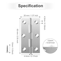 Thumbnail for Pack of 20 Hinge 3 Inch Stainless Steel Door Hinges Cabinet Door Hinges Furniture