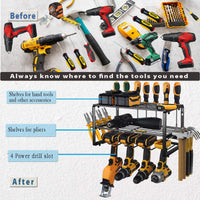 Thumbnail for 40cm Power Tool Organizer 4 Layers Garage Tool Storage Rack Workshop Tool Shelf Drill Pliers Hammer Rack