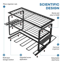 Thumbnail for 40cm Power Tool Organizer 4 Layers Garage Tool Storage Rack Workshop Tool Shelf Drill Pliers Hammer Rack