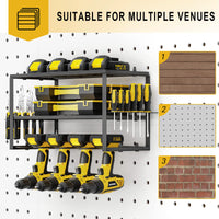 Thumbnail for 40cm Power Tool Organizer 4 Layers Garage Tool Storage Rack Workshop Tool Shelf Drill Pliers Hammer Rack