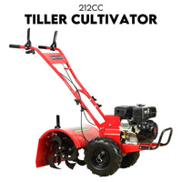 Thumbnail for 212CC Tiller Cultivator 4 Blades Rotating Tines Power Rotary Hoe Handheld