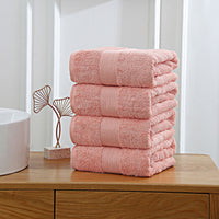 Thumbnail for Linenland 4 Piece Cotton Bath Towels Set - Coral