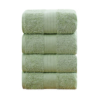 Thumbnail for Linenland 4 Piece Cotton Bath Towels Set - Sage Green