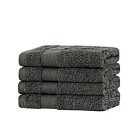 Thumbnail for Linenland Bath Towel Set - 4 Piece Cotton Washcloths - Charcoal