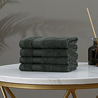 Thumbnail for Linenland Bath Towel Set - 4 Piece Cotton Washcloths - Charcoal