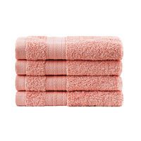 Thumbnail for Linenland Bath Towel Set - 4 Piece Cotton Washcloths - Coral