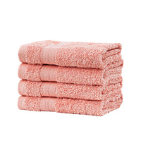 Thumbnail for Linenland Bath Towel Set - 4 Piece Cotton Washcloths - Coral