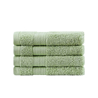 Thumbnail for Linenland Bath Towel Set - 4 Piece Cotton Washcloths - Sage Green