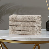 Thumbnail for Linenland Bath Towel Set - 4 Piece Cotton Washcloths - Sandstone