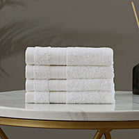 Thumbnail for Linenland Bath Towel Set - 4 Piece Cotton Washcloths - White