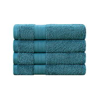 Thumbnail for Linenland Bath Towel 4 Piece Cotton Hand Towels Set - Blue