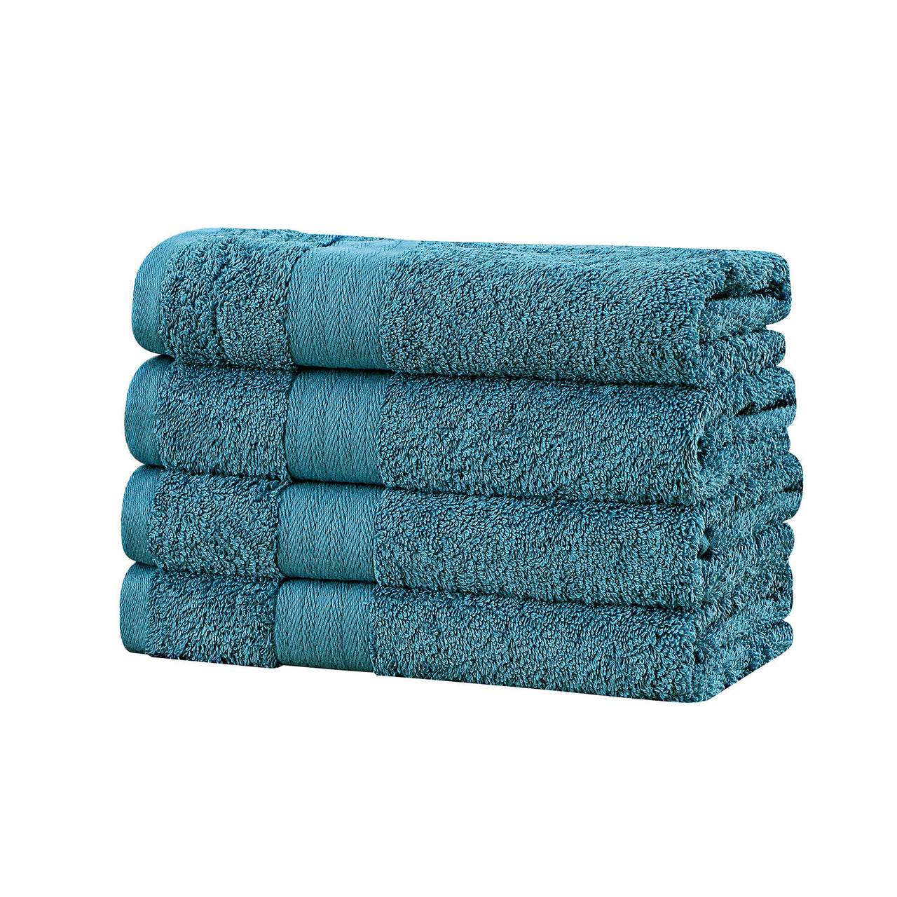 Linenland Bath Towel 4 Piece Cotton Hand Towels Set - Blue