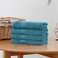 Thumbnail for Linenland Bath Towel 4 Piece Cotton Hand Towels Set - Blue