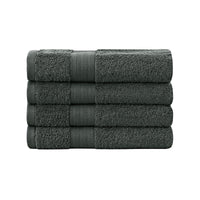 Thumbnail for Linenland Bath Towel 4 Piece Cotton Hand Towels Set - Charcoal