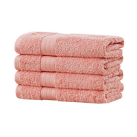 Thumbnail for Linenland Bath Towel 4 Piece Cotton Hand Towels Set - Coral