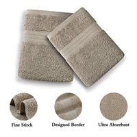 Thumbnail for Linenland Bath Towel 4 Piece Cotton Hand Towels Set - Sandstone