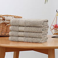 Thumbnail for Linenland Bath Towel 4 Piece Cotton Hand Towels Set - Sandstone